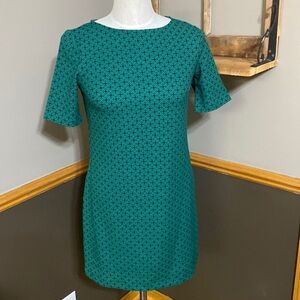 Banana Republic jade green & navy blue short sleeve dress size XSP